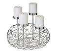 EDZARD Adventskranz Milano Up, Silber-Optik, glänzend, vernickelt, Ø 30 cm