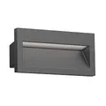 ledscom.de LED Wandeinbauleuchte NOLA, Downlight für außen, IP54, anthrazit matt, 140 x 70mm, warmweiß