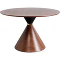 Kare-Design Esstisch, Braun, Holz, Metall, Walnuss, furniert, rund, konisch, 120x76x120 cm, Esszimmer, Tische, Esstische, Esstische rund