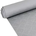 Gummi Antirutsch Premium TPE Geruchsarm Bodenbelag Riffelblechoptik Grau 3mm Stark 100 cm Breite 50 cm Länge