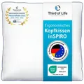 Third of Life Baumwollkissen inSPIRO Ergonomisches Kopfkissen, Füllung: Duo-Hohlfaser, Nackenstütz-Kissen für Allergiker in allen Größen, bis 95°C Waschbar 80 cm x 80 cm