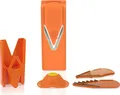 Börner Gemüsehobel Mandoline V3 Trendline Starter Set, Edelstahlklingen, BPA-frei, Orange