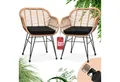 Casaria Gartenstuhl Bali (2 St), Polyrattan 5cm Auflage 59x56x83cm Armlehnen Metall Wetterfest