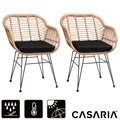 CASARIA® Gartenstühle Gartensessel Korbsessel 2er Set Polyrattan Stuhl Outdoor