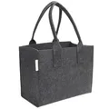 SILUK Filztasche Einkaufstasche aus stabilem Filz – geräumiger Shopper mit Tragegriffen, langlebig & formstabil, ideal für Einkäufe, Alltag & Freizeit, 35 × 20 × 28 cm, viele Farben (Anthrazit)