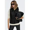 ONLY Steppweste ONLNEWTAHOE HOOD WAISTCOAT OTW NOOS Kunstfaser schwarz XL (42)
