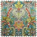 Heiro Samt Velours Möbelstoff mit Fleckschutz (Paisley Türkis)