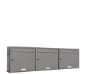 AL Briefkastensysteme Wandbriefkasten 3 Fach Premium Briefkasten A4 in RAL 9007 Aluminium Grau wetterfest