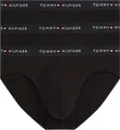 Tommy Hilfiger Herren 3er Pack Unterhosen Hip Briefs mit Logobund, Schwarz (Blk/Blk/Blk), L