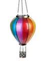 Northpoint LED Solar Laterne XL Heißluftballon Windlicht Metall-Gestell Kunststoff ca. 58 cm hoch Außenbereich Dekoration Garten Solarpanel Regenbogen