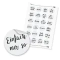 24 x itenga Sticker Aufkleber Etikett „Sprüche Vintage Papier Hell“ unlackiert (Motiv 71)