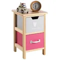 CARO-Möbel Kommode, Natur, Rosa, Holzwerkstoff, getrocknete Naturmaterialien, Mode, 25x42x25 cm, Babymöbel, Kinderkommoden