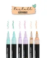 Online Pen Fineliner Pastel Lettering, (6x pastellige Acryl-Stifte, deckend, Handlettering-Stifte mit verschiedenen Spitzen), Fineliner & Marker in Beige, Lavendel und Türkis