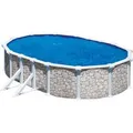 Summer Fun Stahlwandpool Oval 610 x 375 x 120 cm Stahl 0,45 mm Steinoptik Folie 0,4 mm Blau Overlap