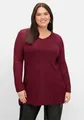 sheego Große Größen: Pullover aus Ajourstrick, in leichter A-Linie, weinrot, Gr.40/42-56/58 14975200265