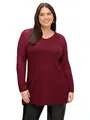 Sheego Damen Große Größen Pullover aus Ajourstrick, in Leichter A-Linie Citywear feminin V-Ausschnitt -