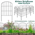 Zaun Gartenzaun Steckzaun Hundezaun für Garten 10 Zaunelemente 43cm Metall V2Aox