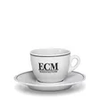 ECM CappuccinoTasse mit Untertasse - weiß mit Logo