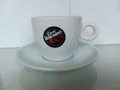 Vergnano Cappuccinotasse mit Untertasse 6er Set - weiß mit Logo