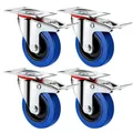 Transportrollen mit Bremse 125mm Blau schwere Lastrollen für Möbel Industrie