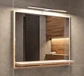 HAJDUK FURNITURE Badspiegel IP44 mit Beleuchtung und Ablage, Sonoma Badezimmer Wandspiegel 60 cm, Badezimmerspiegel Bad Spiegel mit LED 4000K