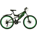 Jugendfahrrad KS CYCLING "Bliss" Gr. 38, schwarz (schwarz, grün), Fahrräder, Kinder, 38cm, 24 Zoll (60,96cm), für Damen und Herren, Kettenschaltung