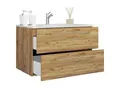 VCM 2-tlg. Waschplatz Waschtisch Waschbecken Unterschrank Breite 60 cm Badmöbel Set hängend mit zwei Schubladen Badinos