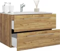 VCM Waschtisch 2-tlg. Waschplatz Waschtisch Badinos 2 Schublade (Set, 2-St., 1x Unterschrank 1x Waschbecken)