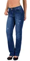 ESRA Damen Jeans Hose Damen Jeanshose gerader Schnitt Straight bis Übergrösse G400