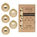 MAGIC by Inge Weihnachtsbaumkugel, Weihnachtskugeln Glas 6cm 30 Stück - Brokatgold goldfarben