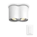 Philips Hue White Ambiance Pillar 2er Spot, weiß 2x250lm inkl. Dimmschalter, dimmbar, alle Weißschattierungen, steuerbar via App, kompatibel mit Amazon Alexa (Echo, Echo Dot), alte Generation