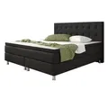 Boxspringbett - schwarz - mit Topper - H3 - 180x200 cm