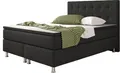 Inter Handels Boxspringbett Köln 180x200 | Boxspringbett mit Webstoff Schwarz