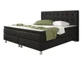 Boxspringbett Köln 180x200 Webstoff Schwarz