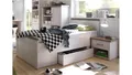 Jugendbett Gästebett Einzelbett Luca Schubkasten Jugendzimmer Pinie weiß Trüffel