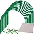 TTL GARDEN Pflanztunnel Arcos Classic 60 x 65 cm 12er Set mit 36 Clips und PE Folie 10 x 2 m gelocht Frühbeet Tunnel