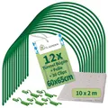 TTL GARDEN 12x 60x65cm Tunnelbögen ARCOS Classic 60 Set + PE-Folie 10x2m + 36 Clips - 12er Set Folientunnelbögen 60cm breit 65cm Stahl beschichtet Rund Bogen Abdeckung Frühbeet Hochbeet stabil