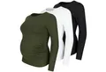 M.M.C. Umstandsshirt Langarm Basic Umstandsmode (3-tlg)