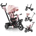 FableKids® Dreirad 5in1 Kinderdreirad Kinder Lenkstange Fahrrad Baby Kinderwagen