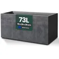 Kreher® XL Pflanzkasten „Millennium“ 78x39x39 cm – 73L Volumen – Anthrazit – Wetterfester Pflanzkasten für Garten, Balkon & Terrasse - Schwarz