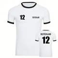 multifanshop T-Shirt Kontrast Deutschland - Trikot 12 - Männer schwarz|weiß S