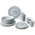 Brunner Melamin-Geschirrset Lunch Box Pearl 16tlg Grau