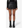RICANO Lederrock Pleated Skirt hochwertiges Lammleder schwarz M
