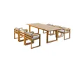 Tikamoon Garten-Essgruppe Noah Gartenmöbel-Set aus massivem Teakholz, 6 Stühle