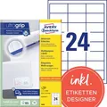Zweckform 3658 Avery Etiketten 64.6 x 33.8mm weiß, 2400 Stück