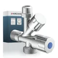 Kirchhoff Geräte Universal Eckventil mit Spülmaschinenanschluss, ½ Eckregulierventil für Kaltwasserleitung, Absperrhahn Waschbecken Bad, Kaltwasser Armatur 98480090, Chrom