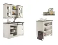 Furn.Design Küchenbuffet Stove (Küche in weiß Pinie und Anthrazit, 6-St., Set Landhaus) mit Soft-Close