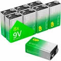 GP Batteries 9 V Batterie Super Alkaline Batterien 9V, 8er (1 Stk., 9V Block) (030E1604ALB8)