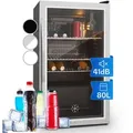 Klarstein - Beersafe Xxl Kühlschrank 80 Liter 3 Böden Panoramaglastür Edelstahl