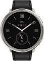 Amazfit Active 2 Premium Smartwatch Silber Schwarz Leder AMOLED EKG GPS